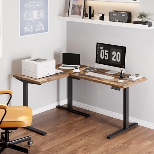 SANODESK 63Inch L-Shaped Electric Standing Desk Motorized Corner Desk