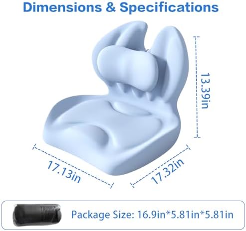 Adjustable Memory Foam Lumbar Cushion - Ergonomic Lower Back Support Pillow with Cotton Cover, Mid-Height Customizable Design for Office Chair, Car Seat, Long Sitting (Blue, Large)