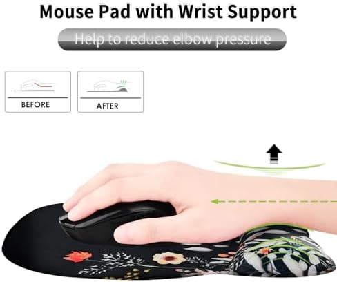 EooCoo Ergonomic Mouse Pad with Wrist Rest, Memory Foam Support Mousepad