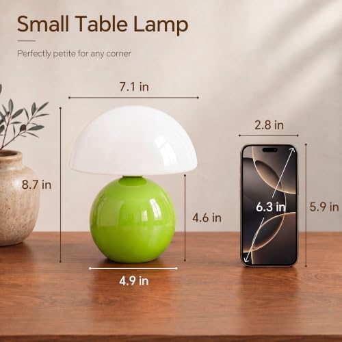 Dawnwake Mushroom Lamp Table Lamp for Bedroom-Small Desk Table Lamps,Green