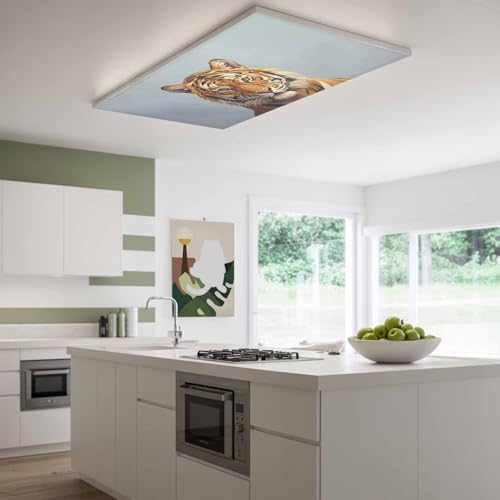 Blue Tiger Fluorescent Light Covers for Ceiling Lights 4x2 feet, 2 Pack Magnetic Light Filters for Classroom, Funny Animals Modern Art Fluorescent Lamp Shade Panel for Office School Drop Home