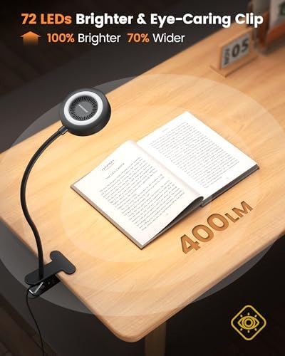 Glocusent 72 LED Desk Lamp for Dorm,Amber Night Light with Remote Control