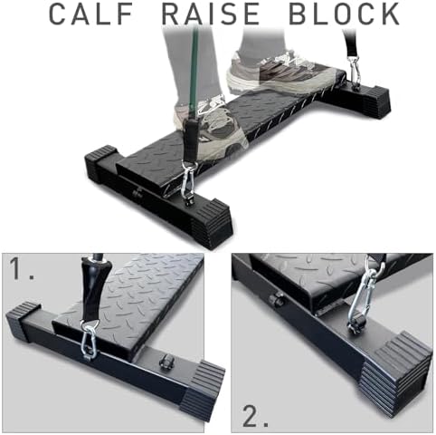 BLUSLM Multifunctional Steel Calf Raise Bar, Wide Standing Calf Raise Block for Calves Stretching, Foot Stretch Platform, Anti-Slip Squat Machine for Home Gym Workout (Black calf bar 01)