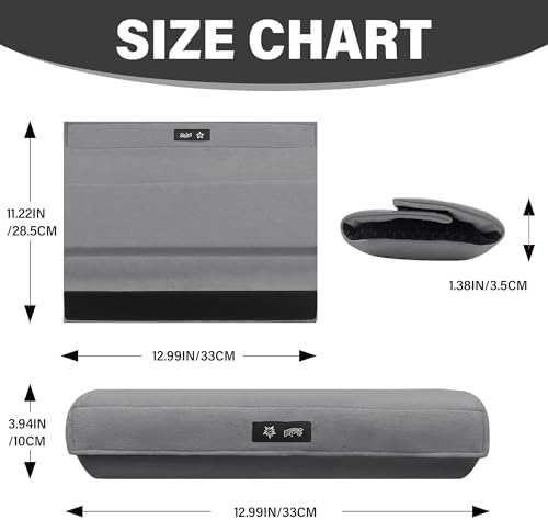 SPRING SEAON Wheelchair Armrest Covers (Pair) - Suede Velvet Memory Foam Accessories Pads for Wheelchair Arm Rest, Office Transport Chairs, Soft Support Cushion for Mobility Aids(Grey)