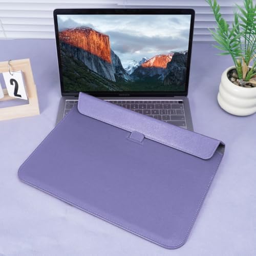 PU Leather Laptop Sleeve Case with Stand for 2026 Macbook Neo 13 A3404, 2026-2022 Air13.6'' M5 A3449 M4 A3240 M3 A3113 M2 A2681, 2018-2021 Air 13, Laptop Bag for 2016-2022 Mac Pro13, Lavender