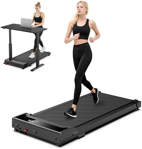 Walking Pad Treadmill for Home - Under Desk Walking and Running with Remote Control Portable Electric Machine Adjustable Slim Compact with 0.6-4.0MPH Modes Max up 265 Lbs for Home Office