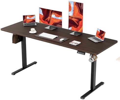67"x24" Standing Desk, Height Adjustable Sit-Stand Home Office, Walnut