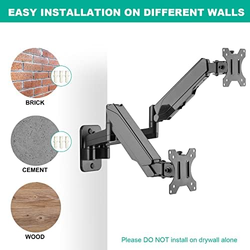 UPGRAVITY Dual Monitor Wall Mount for Two 17-32 inch Flat Computer Screens