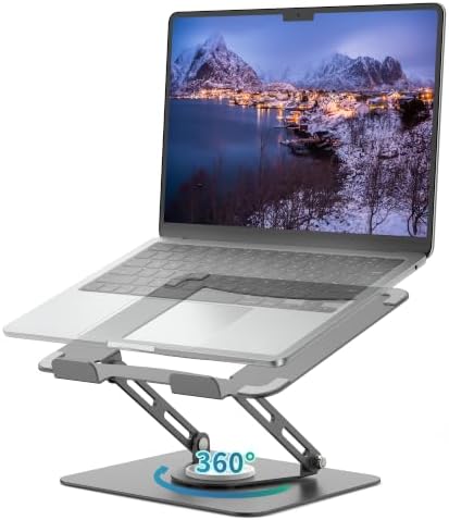 ALASHI 360° Rotating Laptop Stand, Multi-Angle, 10-17", Grey