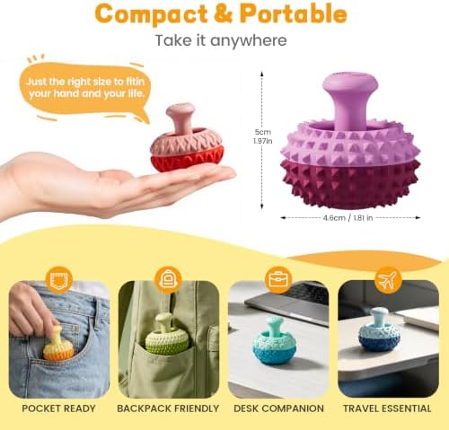 Fidget Toys for Adults, 6PCS Sensory Thumb Rocker, Textured Fidget Gadgets