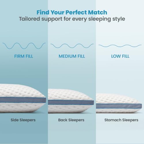 Resort Collection Cooling Shredded Foam Bed Pillows Queen Size Set of 2