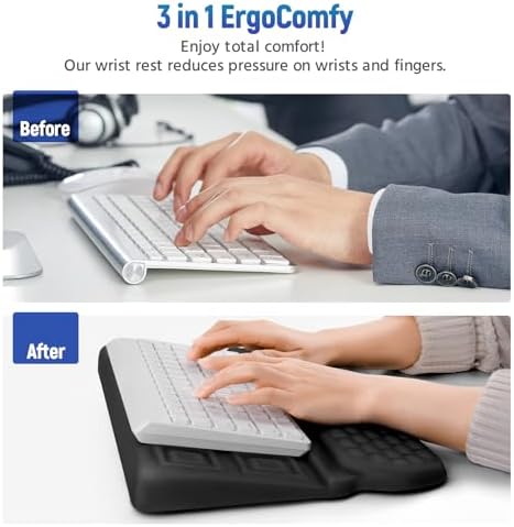 MOSISO Wrist Rest with Keyboard Stand, 3-in-1 Ergonomic Keyboard Riser