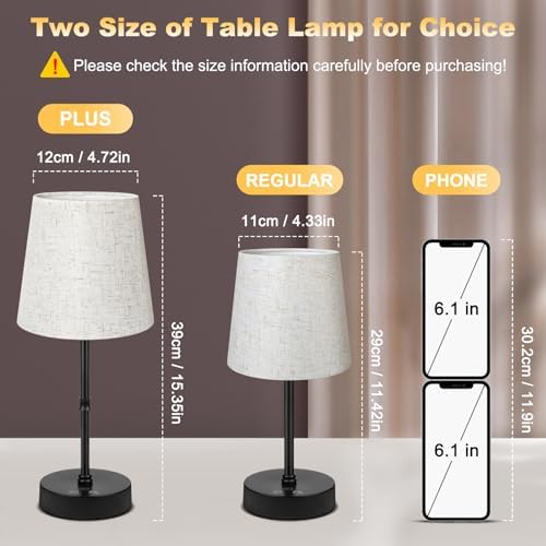 Wowag Cordless Table Lamp,5000mAh Rechargeable Battery Operated Desk Lamp,3 Colors & 7 RGB Stepless Dimmable,Portable Wireless Touch Bedside Night Light for Restaurant,Home,Decor Party,Flaxen Shade