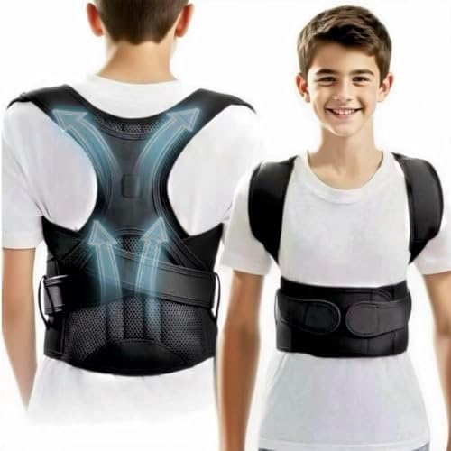 Back Posture Corrector for Kids Teenage Girls Boys Women, Black L