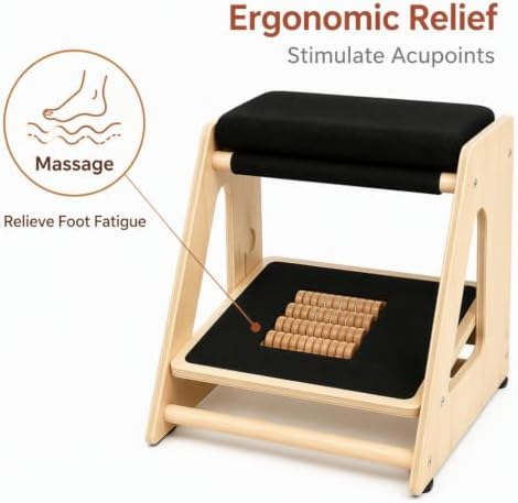 Under Desk Foot Rest with Massage Roller, 3-Height Adjustable - Default