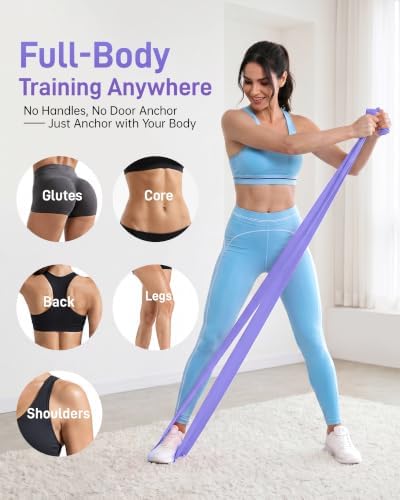 Renoj Pilates Flexbands, 5-Pack Latex-Free Resistance Bands Set – Exercise Bands for Pilates, Yoga, Stretching & Physical Therapy | Home Gym Equipment for Women & Men