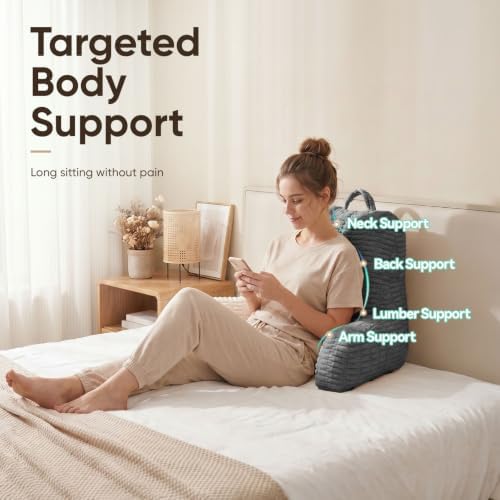 21"H Large Reading Pillow, Backrest Pillow with Floor Cushion Pillow