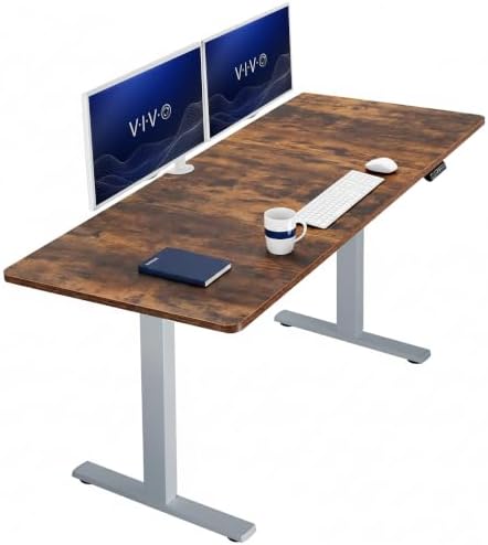 VIVO Rustic Vintage Brown 71 x 30 in Standing Desk, DESK-KIT-1G7N