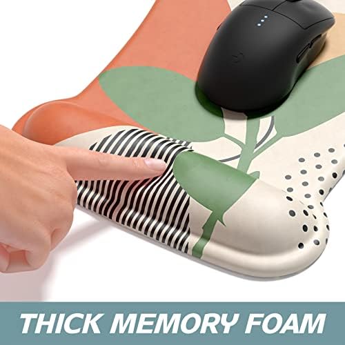 ITNRSIIET Mouse Pad Wrist Support Keyboard Wrist Rest Pad Ergonomic Mousepad Non-Slip Memory Foam Keyboard Pad Easy Typing Pain Relief Perfect for PC Laptop Gaming Office, Modern Abstract Style