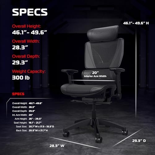 Respawn Specter Ergonomic Mesh Office Chair with Headrest & Lumbar