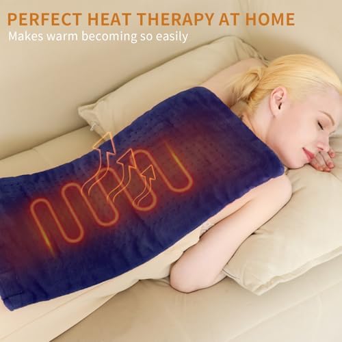 Massaging Weighted Heating Pad for Back and Shoulders,12"*24",Dark Blue