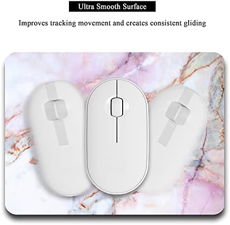 Small Mouse Pad, Mini Mouse Pad 6 x 8 Inch, Thick Rubber Waterproof Mouse Mat, Cute Mousepad for Women Girls Kids Wireless Mouse Mini Laptops Keyboard Tray Home Office Travel, Pink Marble
