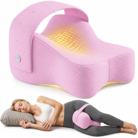 Knee Pillow for Side Sleepers, Alignment Pillow for Side Sleepers, Relief Hip & Sciatica Pain, Nourial Pillow Between Legs for Pregnant Women and Seniors (Pink)