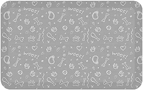 GelPro Designer Cushioned Anti-Fatigue Comfort Floor Mat, Padded Stain-Resistant, Waterproof, Non-Slip Comfort Padded Desk/Office Mat, 20 x 32, Puppy Play Grey Bone