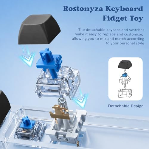 Keyboard Fidget Toy, Creamy Fidget Clicker Keyboard Fidget Keychain, Button Fidget Gifts for Adults, Boost Focus & Ease Anxiety Anywhere — Perfect Stress-Relief Gift (3×3 Grid Layout J)