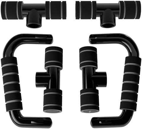 READAEER Push Up Bars Gym Exercise Equipment Fitness 1 Pair Pushup Handles with Cushioned Foam Grip and Non-Slip Sturdy Structure Push Up Bars for Men & Women
