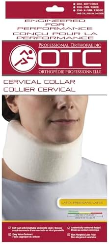 OTC Cervical Collar, Soft Contour Foam, Neck Support Brace, White Narrow 2.5" Depth, Medium