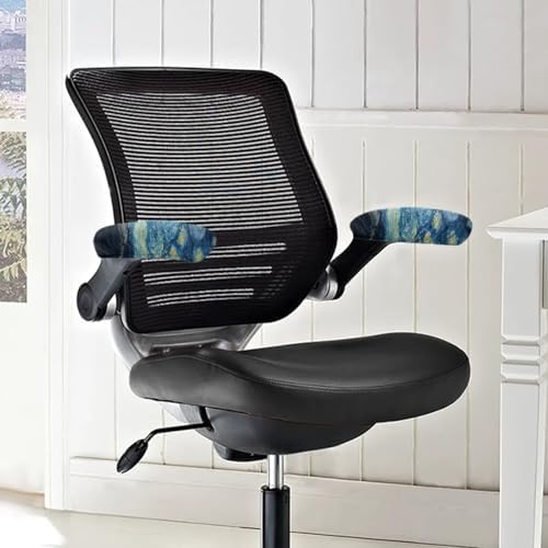 Starry Cat Print Office Chair Arm Covers Protectors Dust-Proof Soft Comfy Computer Chair Armrest Covers for Home Decor, Easy to Install