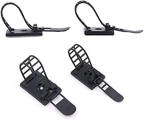 50Pcs 2 Sizes Adjustable Self-Adhesive Nylon Cable Straps Cable Ties Cord Clamp for wire management, Large and Small