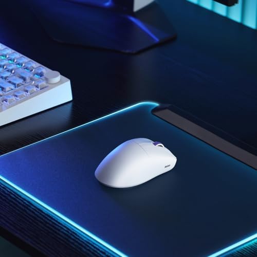 Akko Nest Wireless Gaming Mouse, 8K Polling Rate with PAW 3950 Sensor, 30000 DPI, 49g Lightweight,Omron Mechanical Switches, BT/2.4G/Wired Computer Mouse, White