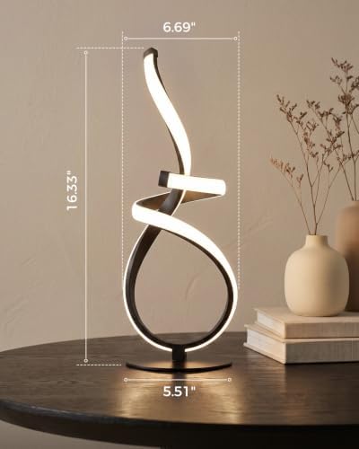 2 Pack LED Touch Dimmable Table Lamp, 3D Spiral Cool Desk Light