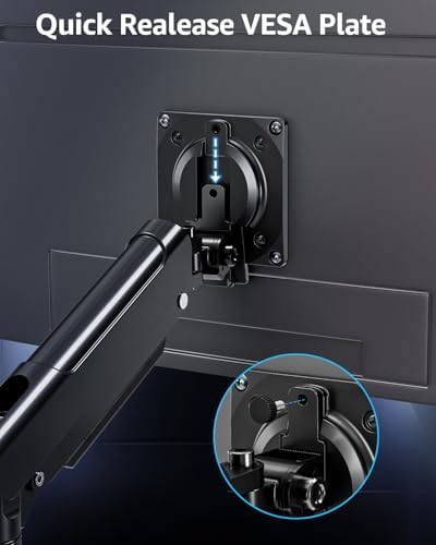 Dual Monitor Arm for 17-32" Computer Screens, Monitor Mounts 22lbs per Arm