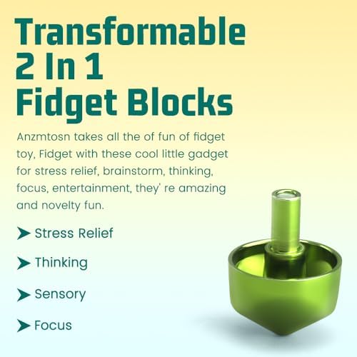 Dilabnba Fidget Spinner Cube Toy for Boys 3-12 Kids Adults, Fidget Block Figner Spinner Focus 2 in 1 Spinning, Mini Easter Basket Stuff Desk Relaxing EDC Toy (Green)