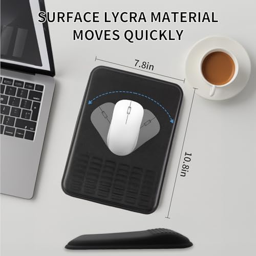 Ergonomic Mouse Pad with Wrist Rest Set, Super Soft Memory Foam Relief-Pain for Computer Keyboard, Non-Slip Arm Palm Rests Cushion PU Base for Office and Home (Classic Gray)