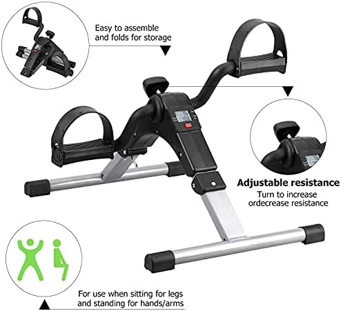 Folding Pedal Exerciser, Mini Exercise Bike Under Desk Bike