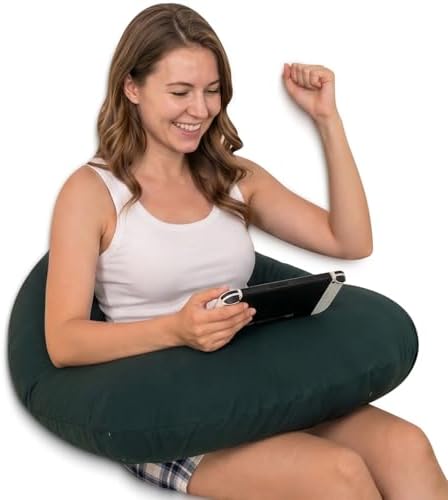 QUEEN ROSE Reading Pillow, Gaming Lap Pillow for Crocheting, Cooling Green