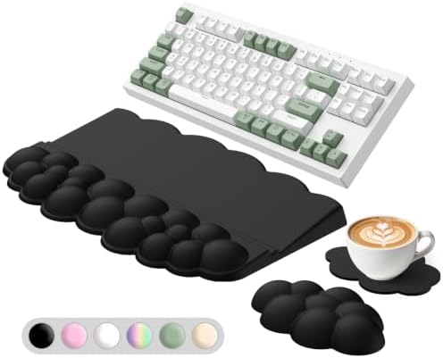 Sushret Cloud Wrist Rest with Keyboard Stand, Keyboard Riser with Wrist Pad