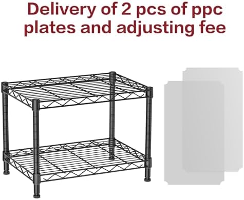 SINGAYE Small Wire 2 Shelves Pantry Metal Shelf Floor Organizer Under Desk