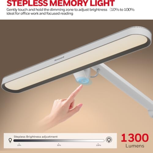 Honeywell 05B02 LED Desk Lamp with Clamp, Task Lamp for Home Office