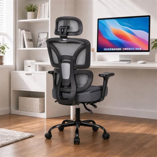 Ergonomic Office Chair with Footrest - High Back Mesh Computer Desk Chair