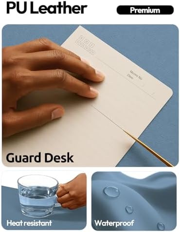 YSAGi Leather Desk Protector, Office Mat, Large Mouse Mat, Non-Slip PU Leather Blotter, Laptop Desk Mat, Waterproof Writing Pad for Office and Home(Blue, 63" x 24")