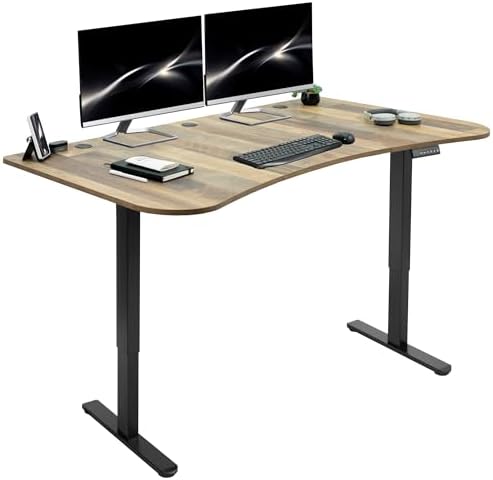 VIVO Reclaimed Wood 60 x 24 in Standing Desk, DESK-KIT-E2B1P