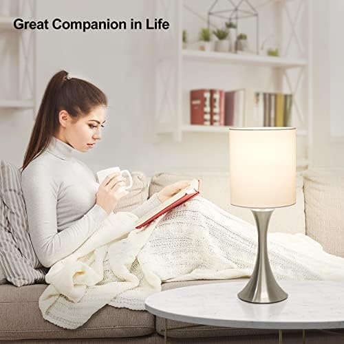 Touch Control Table Lamp, 3-Way Dimmable Desk Lamp, Bedside Reading Light