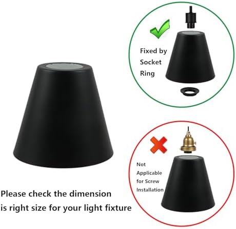MY MIRONEY 2PCS Black Barrel Metal Lampshade, 4.13" Height