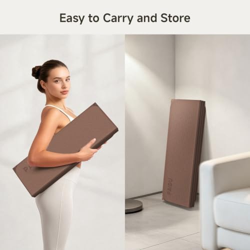 PAIDU Foldable Yoga Mat 10mm Thick, 75"x26" Non-Slip Fitness Exercise Mat