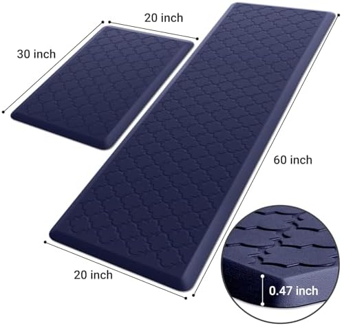 Kitchen Mat 2 PCS Cushioned Anti-Fatigue Floor Mat Standing Mat for Kitchen